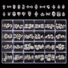 120 pcs Silver Luxury Charms set for Nails art design and decoration