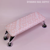 (RA045 - White LV/Spreme Pattern) Leather Armrest with Soft Pad for Pedicure and Manicure (Reposabrazos Para Manicura)