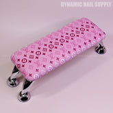 (RA021 - White/Pink LV Pattern - Pink Base) Armrest for Nails Studio Manicure Services (Reposabrazos Para Manicura)
