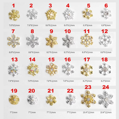 24pcs Snowflake Charms for Winter and Christmas nails art design