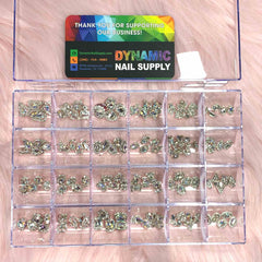 120 pcs Silver Luxury Charms set for Nails art design and decoration