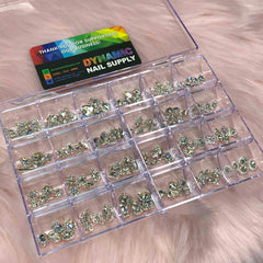 120 pcs Silver Luxury Charms set for Nails art design and decoration