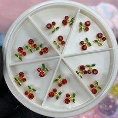 18 pcs Red Cherry Nail Charms (Small)