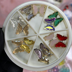 12 pcs Butterfly Rhinestone Charms for Nails Art Designer
