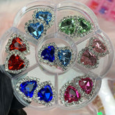 14 pcs Heart Shaped Rhinestone Charms for Nails Art Designer