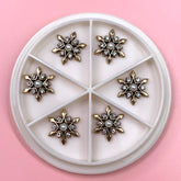 Antique Star Flowers Snowflake Charm for Nails Art Designer