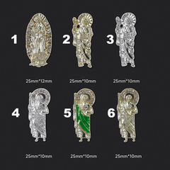 (2pcs) Religious charms for vintage nails art design (San Judas / Virgin Mary)