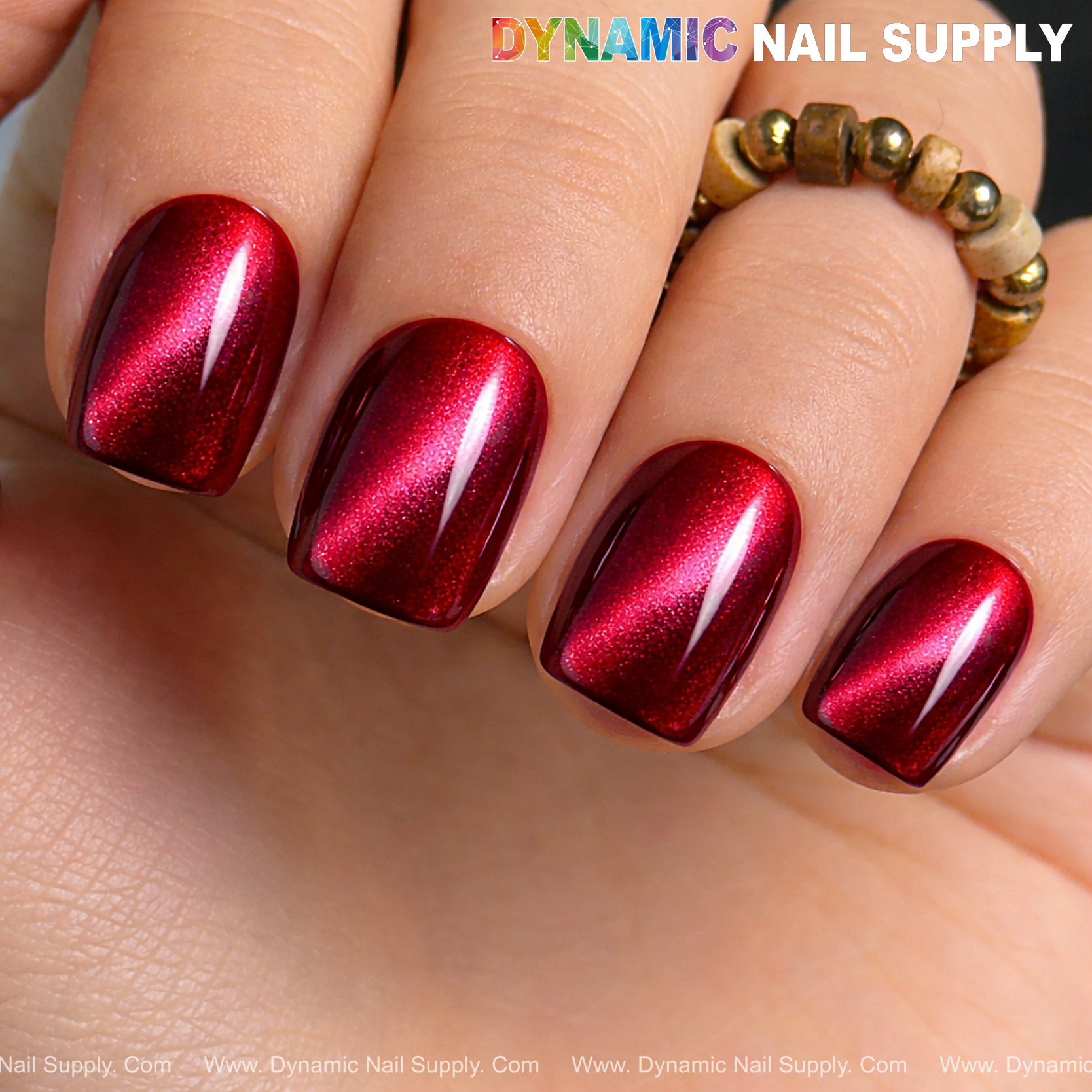 Bordeaux Cat Eye #1 - Magnetic Glassy Red Wine Shimmery Gel Polish