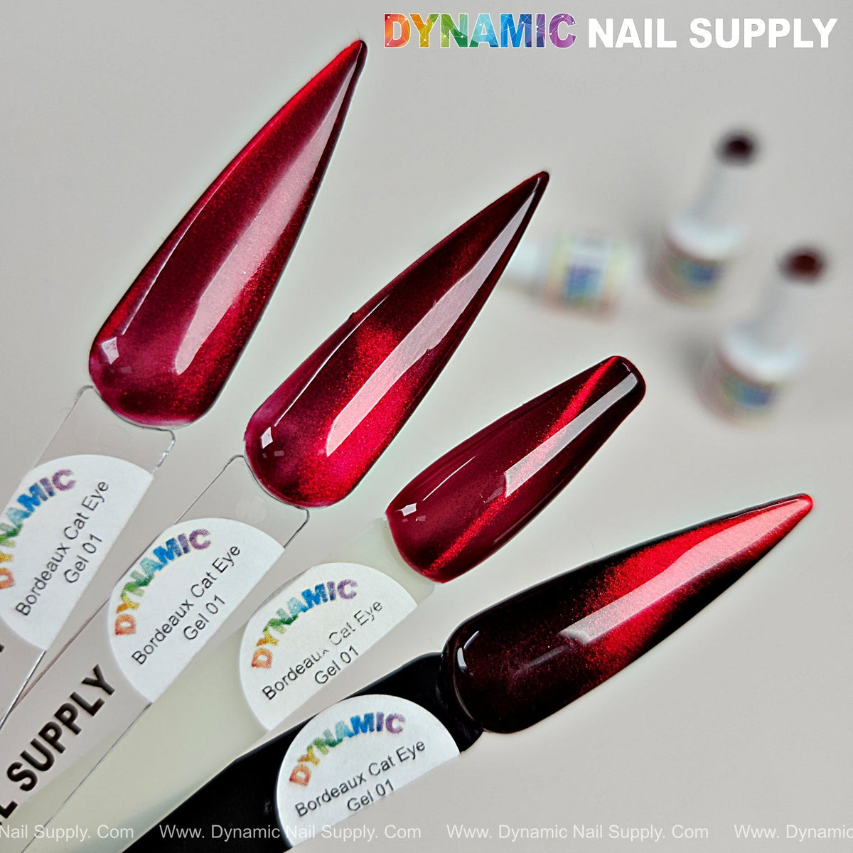 Bordeaux Cat Eye #1 - Magnetic Glassy Red Wine Shimmery Gel Polish