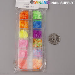 Colorful Neon Nail Sequins Number Charms - Neon Nail Art Number Charms