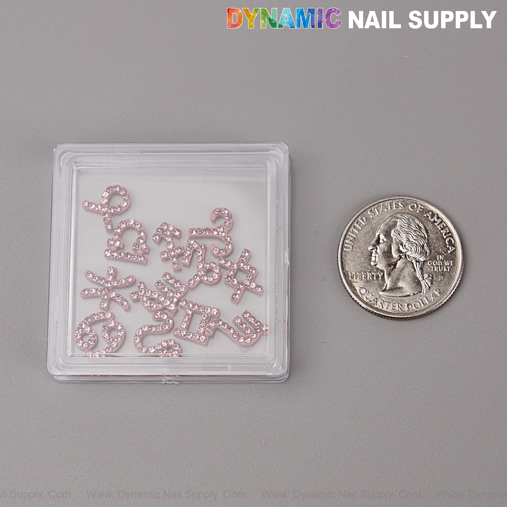 12 pcs Pink with Pink Rhinestone Zodiac Sign Charms Twelve Constellation Gems - Nail Art DIY Design Accessories