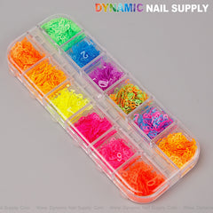 Colorful Neon Nail Sequins Number Charms - Neon Nail Art Number Charms