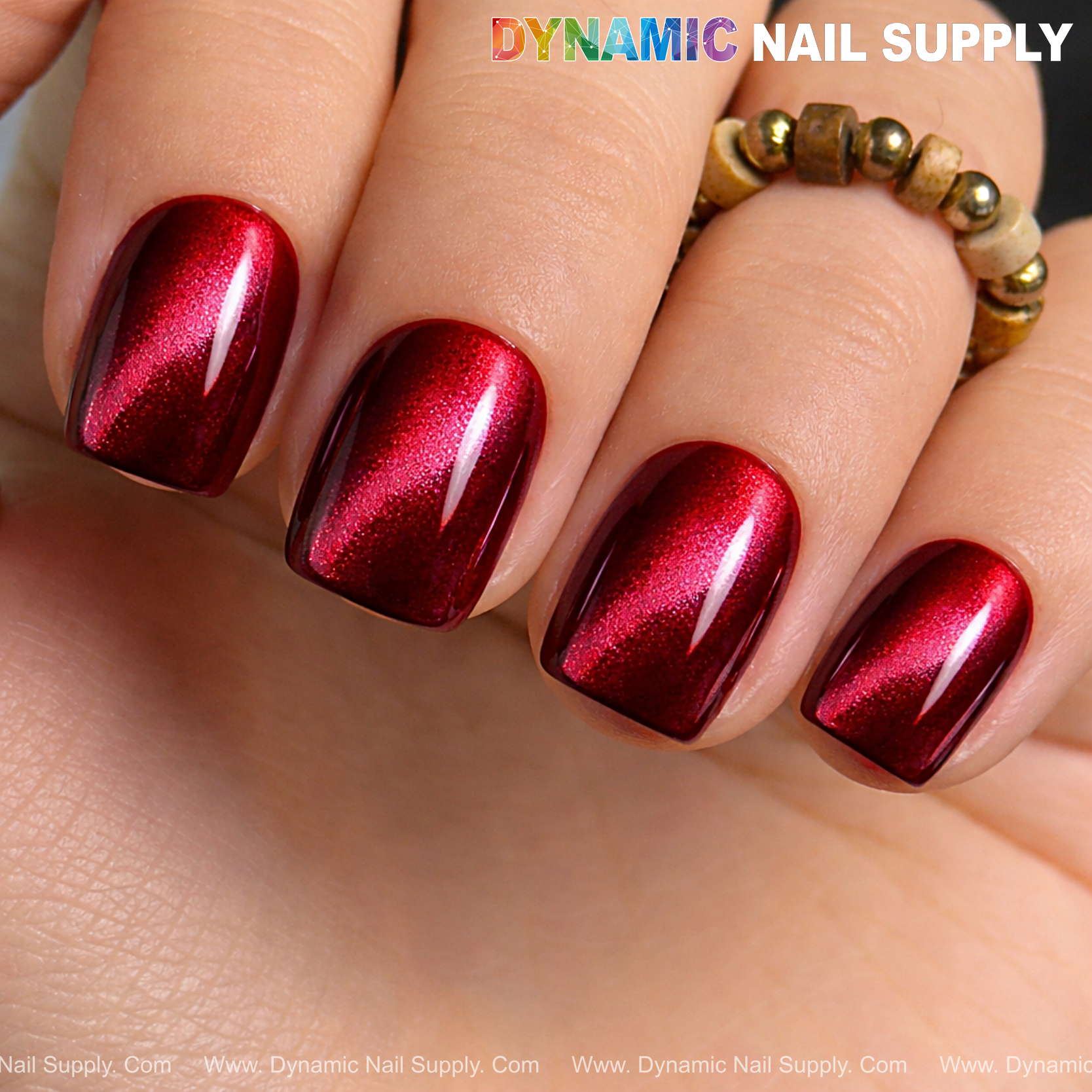 Bordeaux Cat Eye #3 - Magnetic Glassy Red Wine Shimmery Gel Polish