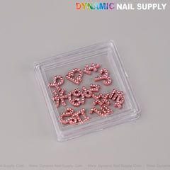 12 pcs Pink with Pink Rhinestone Zodiac Sign Charms Twelve Constellation Gems - Nail Art DIY Design Accessories