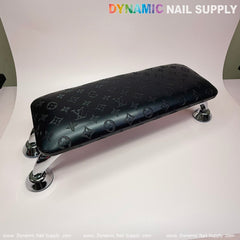 (Black LV Pattern) Big Arm Rest with Leather Pillow Cushion for Manicure Nails Service (Reposabrazos Para Manicura)