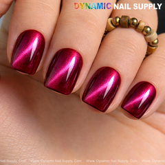 Bordeaux Cat Eye #4 - Magnetic Glassy Red Wine Shimmery Gel Polish