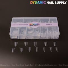 (Ultra Thin) Medium Almond Extension Nail Tips - Half Cover - 600pcs - 12 sizes