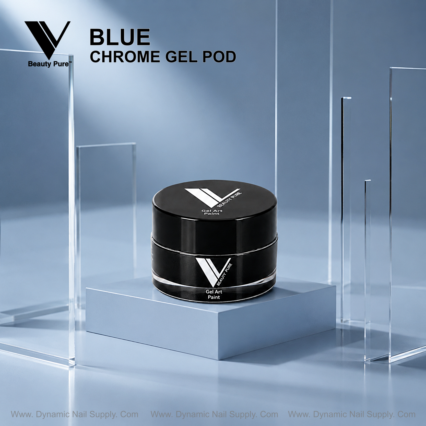 Blue - V Beauty Pure Chrome Gel Pod by Dynamic Nail Supply Official Distributor