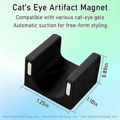 Black Cat Eye Nail Magnet U-Shape 5D Strong Magnetic Nail Art Tool for Cat Eye Gel Polish - Non-Slip Finger Stand for DIY & Salon