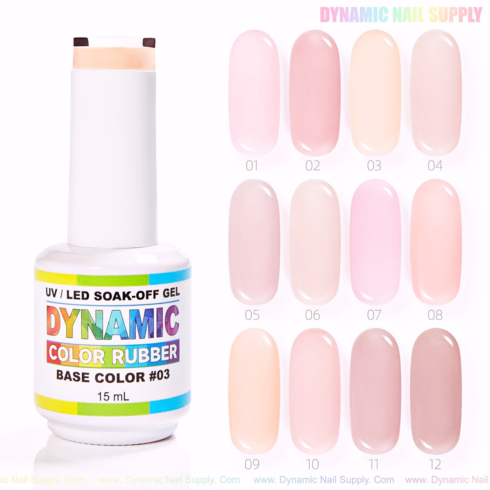 (BIAB) Rubber Base Nude Color Builder Gel Polish Collection From 01 to 12
