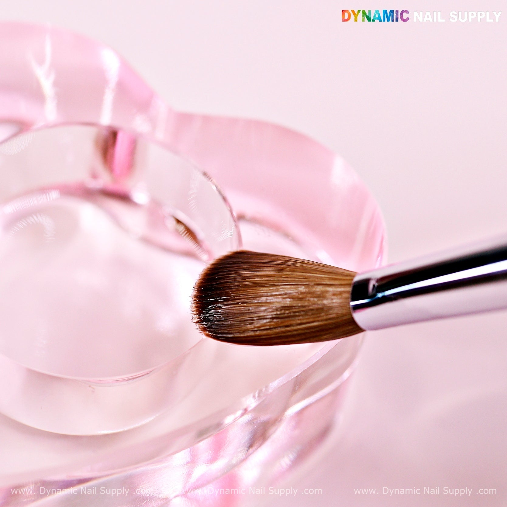 Dynamic 100% Pure Kolinsky Hair Brush (Pink handle - Crimped or Not) for Nails Acrylic Application
