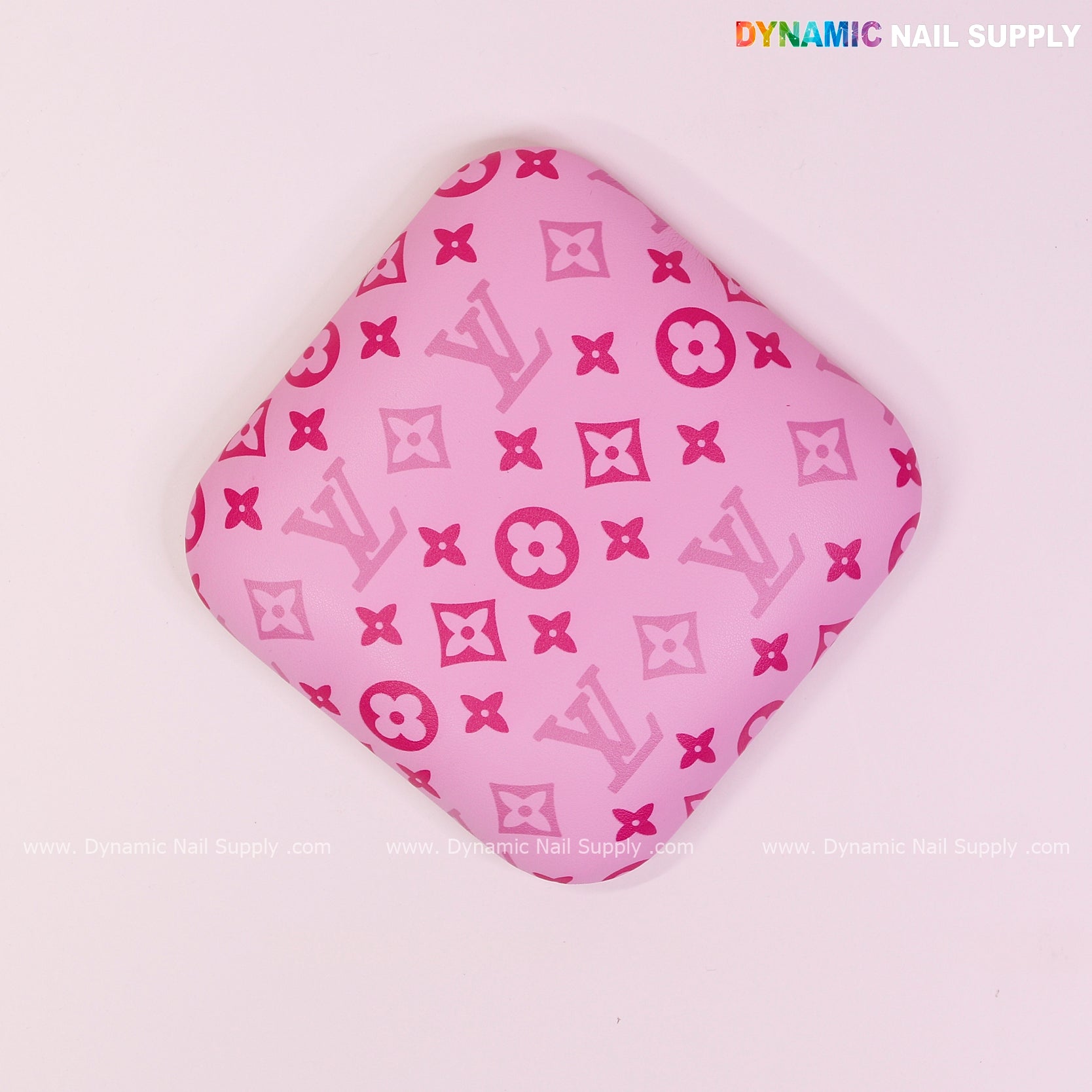 (Pink and Pink LV Smooth) Leather Elbow Cushion Pad Arm Rest Support for Manicure Nail Desk
