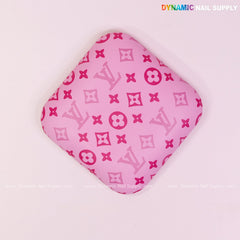 (Pink and Pink LV Smooth) Leather Elbow Cushion Pad Arm Rest Support for Manicure Nail Desk