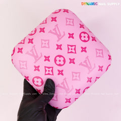 (Pink and Pink LV Smooth) Leather Elbow Cushion Pad Arm Rest Support for Manicure Nail Desk
