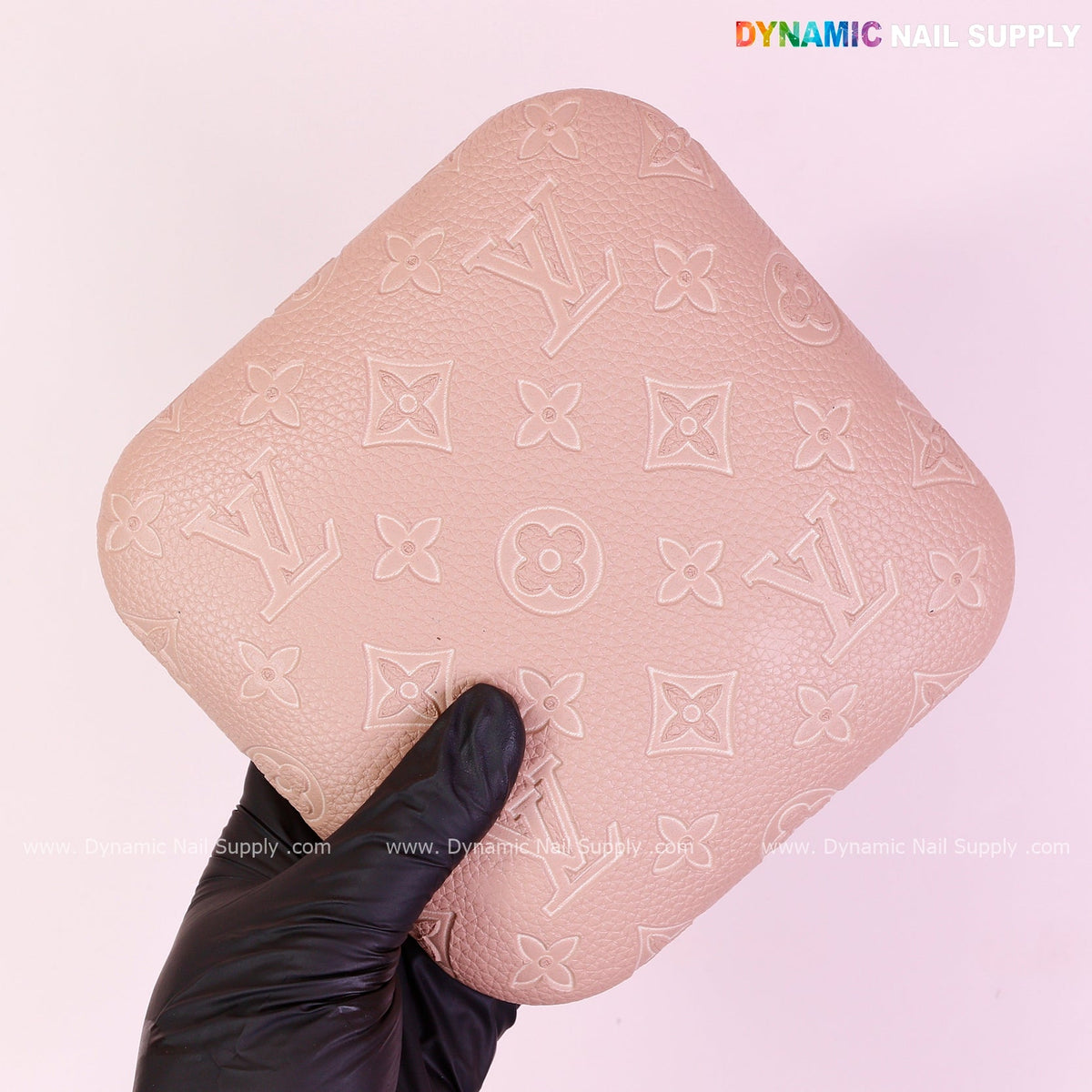 (Neutral skin Color LV Engrave) Elbow Pad Pillow for Nail Tech : Soft Pu Leather, Supportive, Built for Long Hours Usage