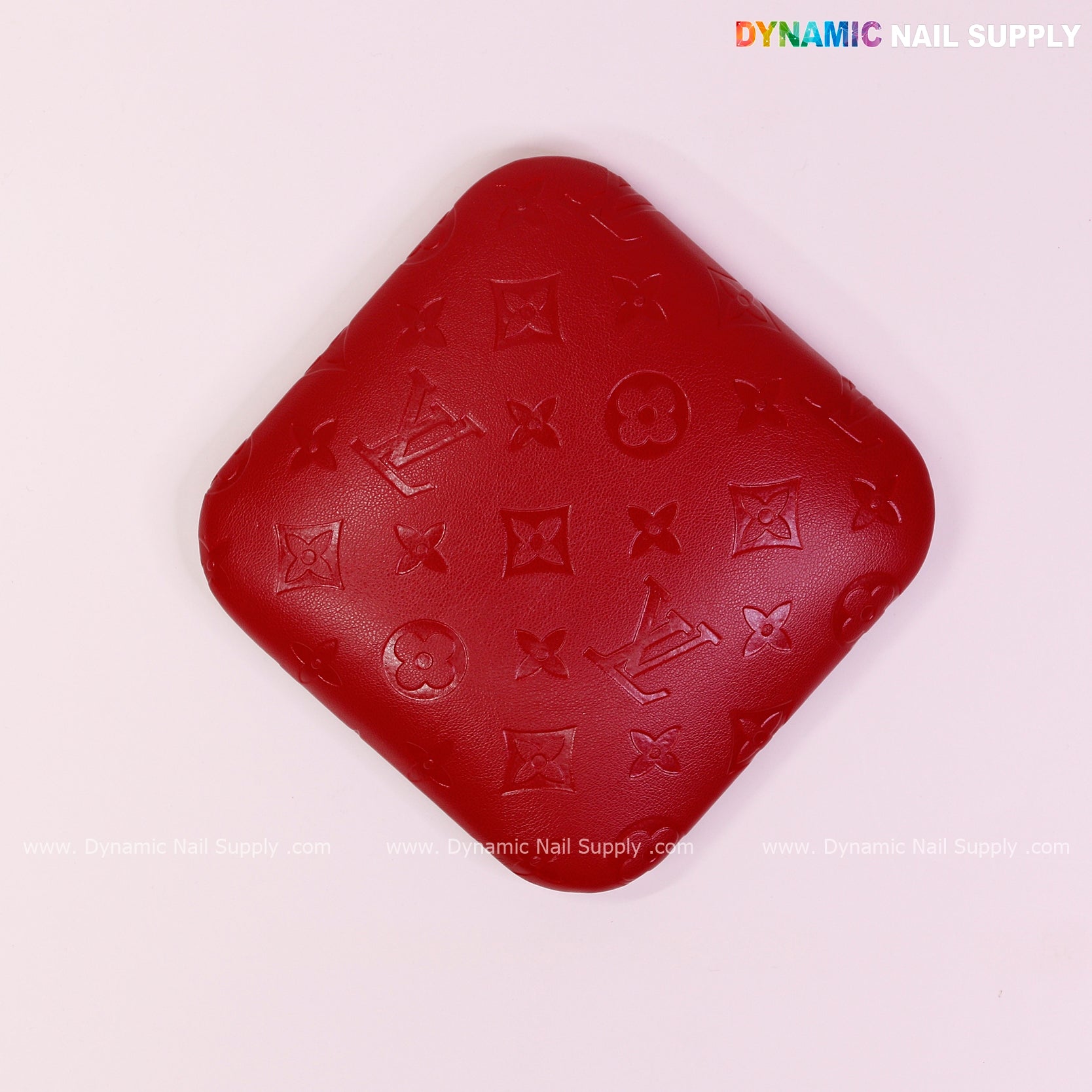 (Red LV Engrave) Elbow Pad for Nail Tech : Soft Pu Leather, Supportive, Built for Long Hours