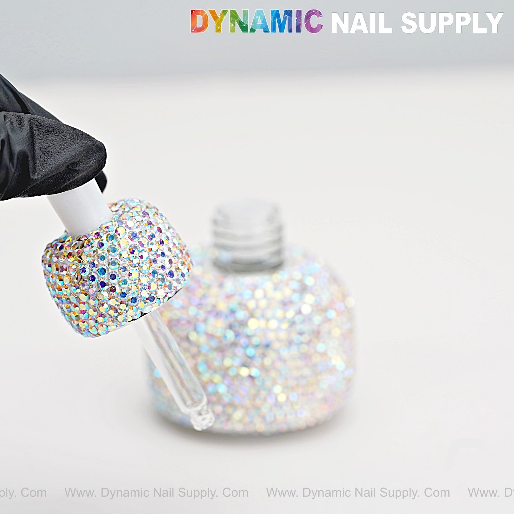 AB Rhinestone Refillable Leakproof Cap Dropper Bottle for Cuticle Oil, Liquid, Essential Oil