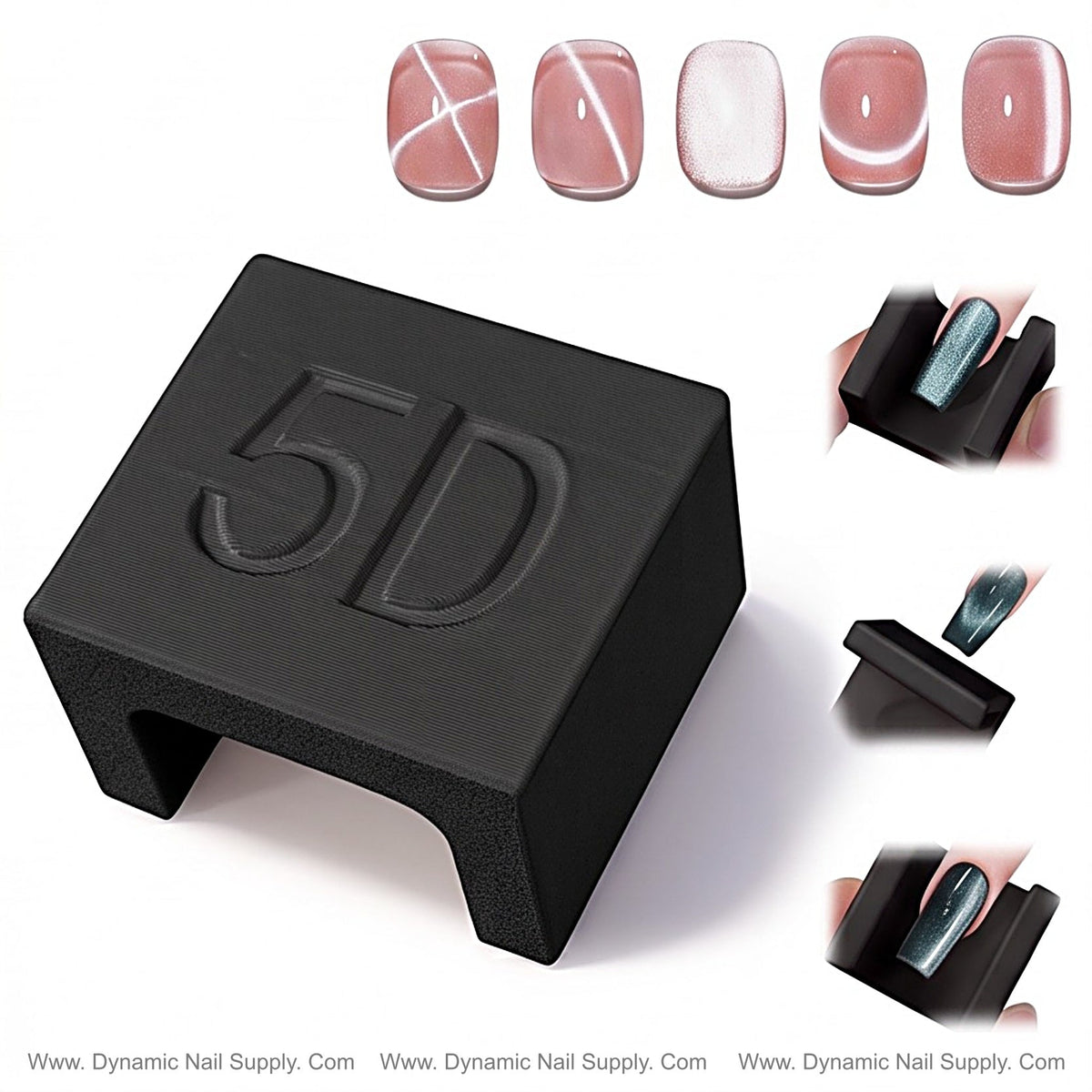 Black Cat Eye Nail Magnet U-Shape 5D Strong Magnetic Nail Art Tool for Cat Eye Gel Polish - Non-Slip Finger Stand for DIY & Salon