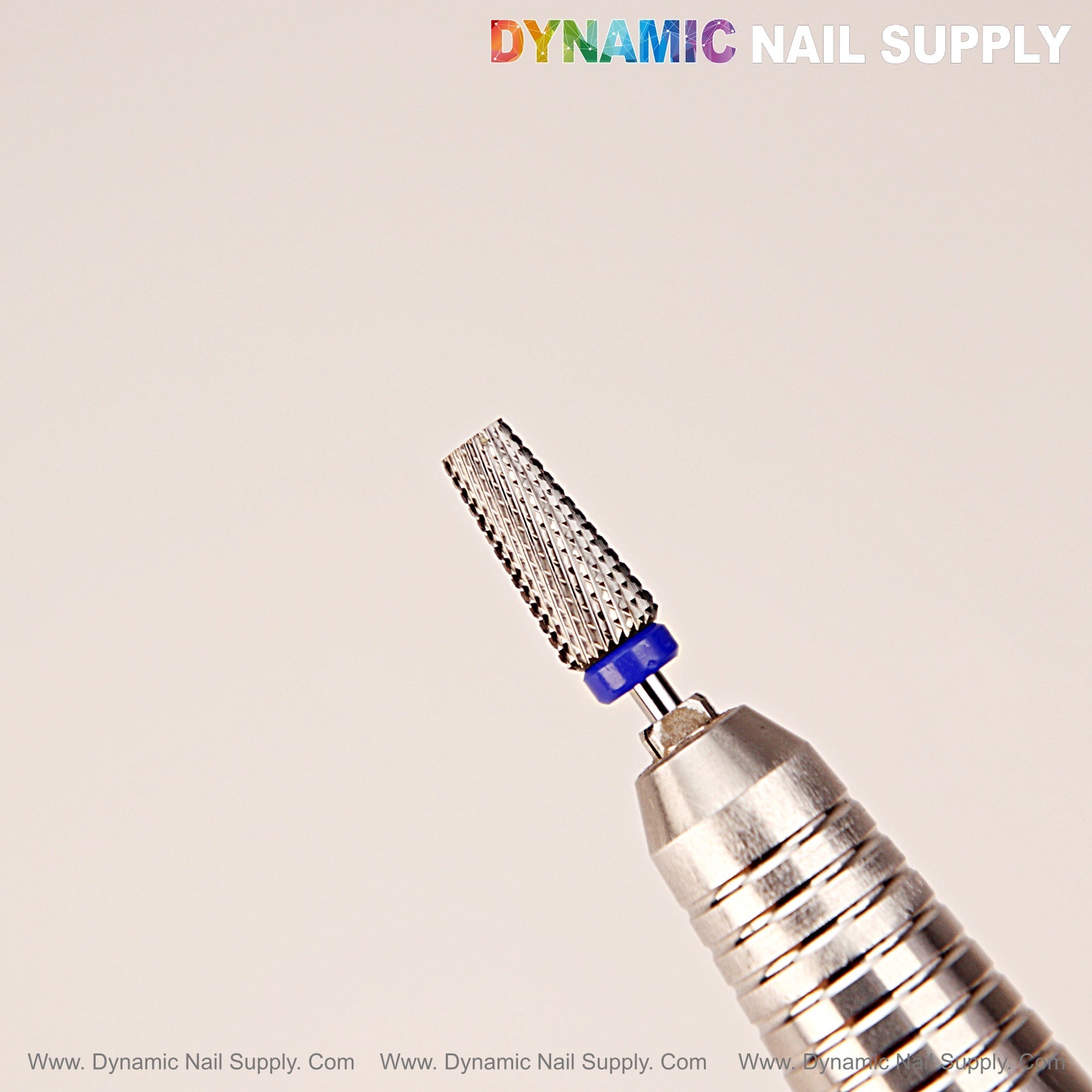 5-in-1 Medium Silver Tapered Flat-Top Carbide Nail Drill Bit - Sealing Cuticle and Smooth Out Acrylic