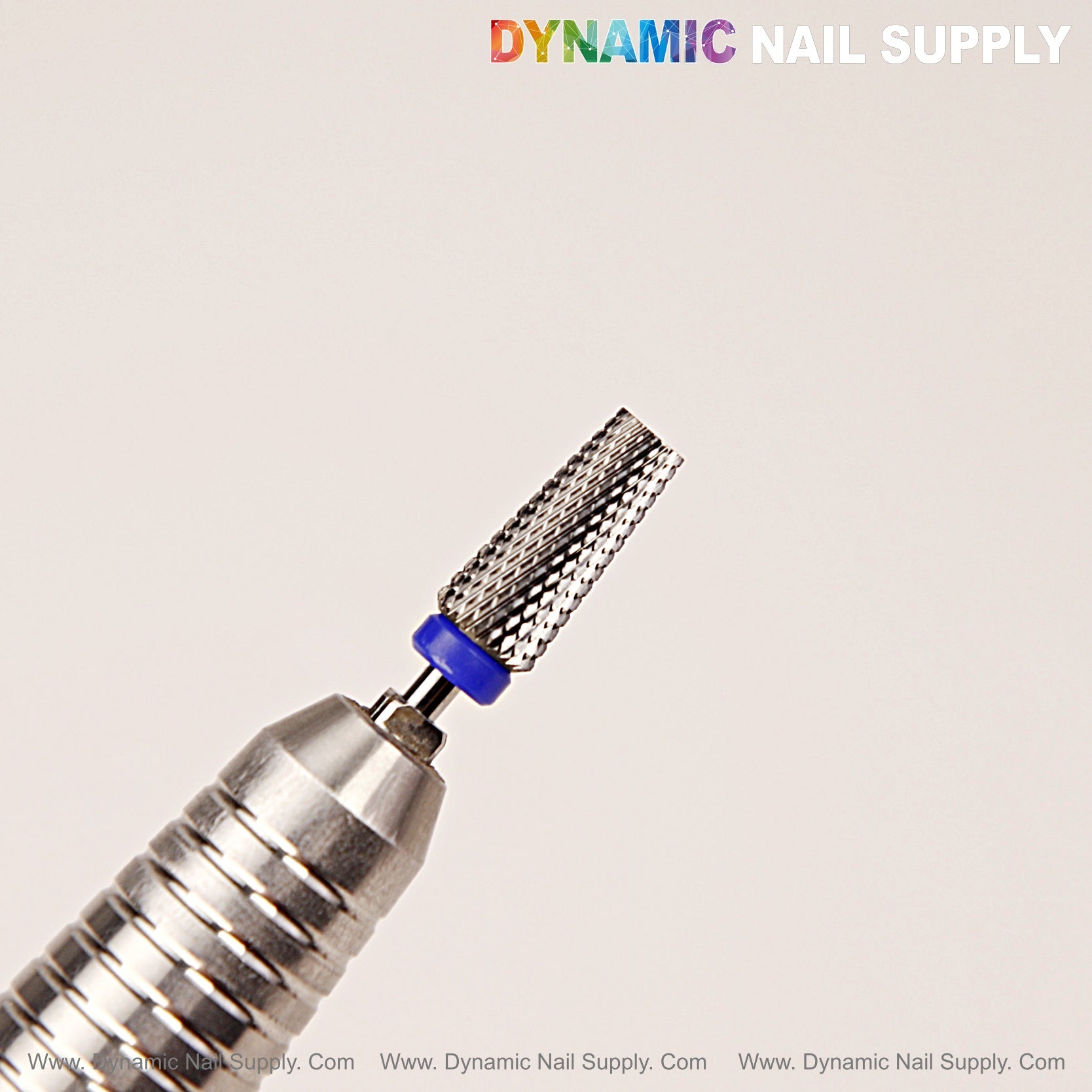 5-in-1 Medium Silver Tapered Flat-Top Carbide Nail Drill Bit - Sealing Cuticle and Smooth Out Acrylic