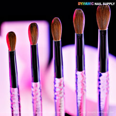(Clear Handle) Dynamic Pure Kolinsky Hair Brush - (Crimped or Not) for Acrylic Nails Application