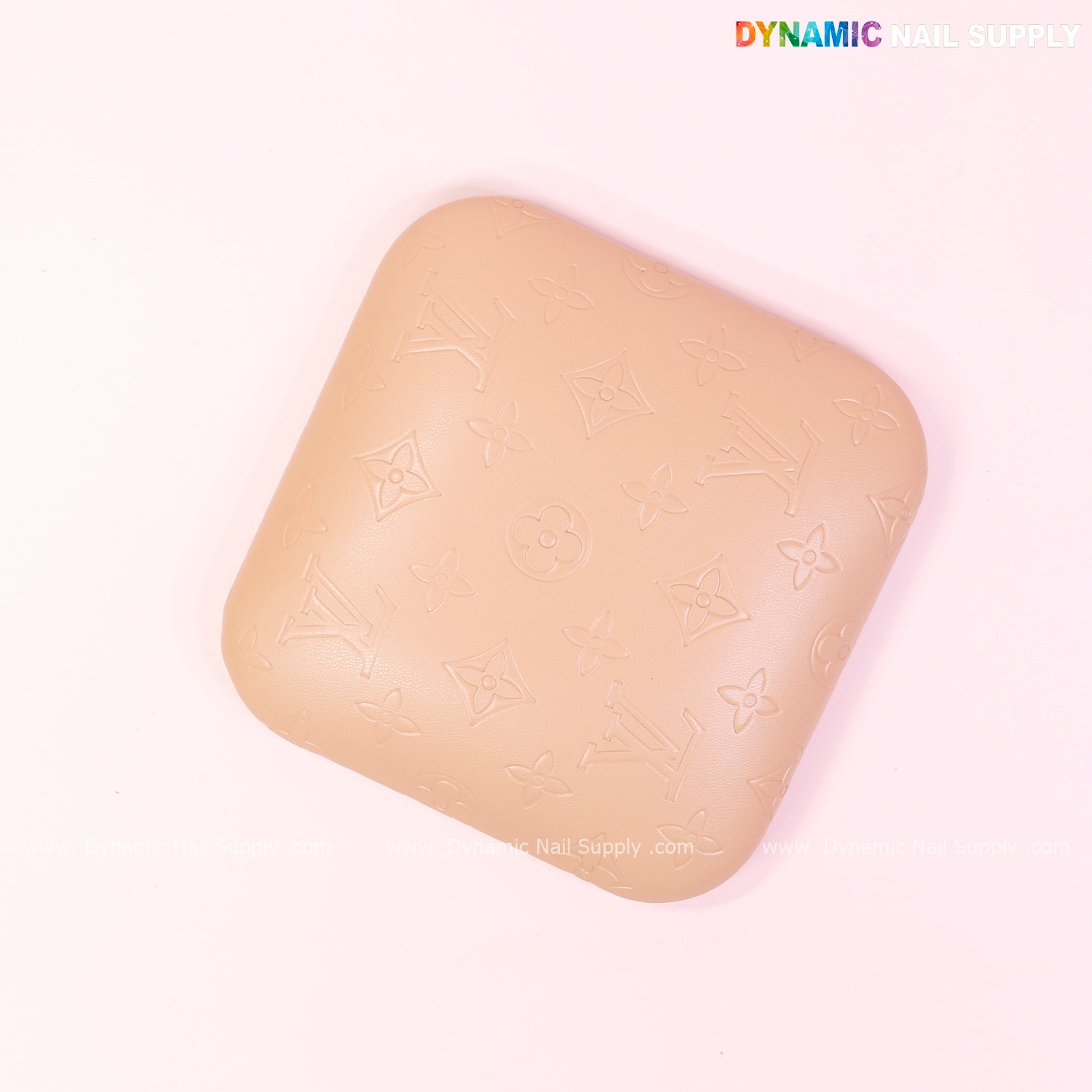 (Sesame Tan LV Engrave - Smooth skin) Elbow Rest Pillow for Nail Tech : Soft Pu Leather, Supportive, Built for Long Hours Usage