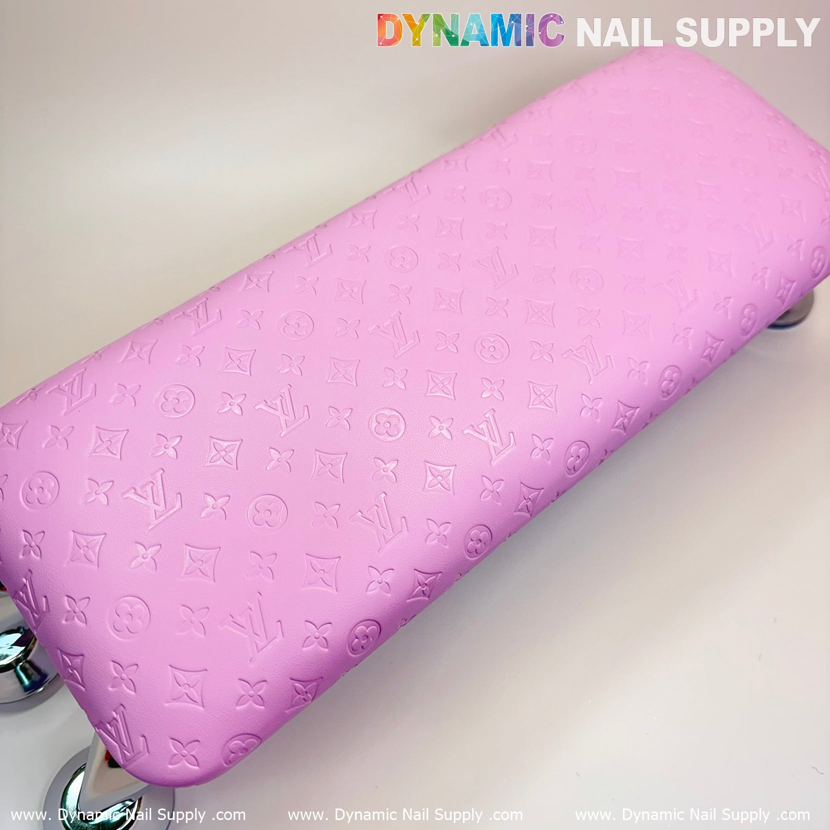 (Pink LV embossed) Manicure Armrest Hand rest with Leather Cushion Pillow (Reposabrazos Para Manicura)