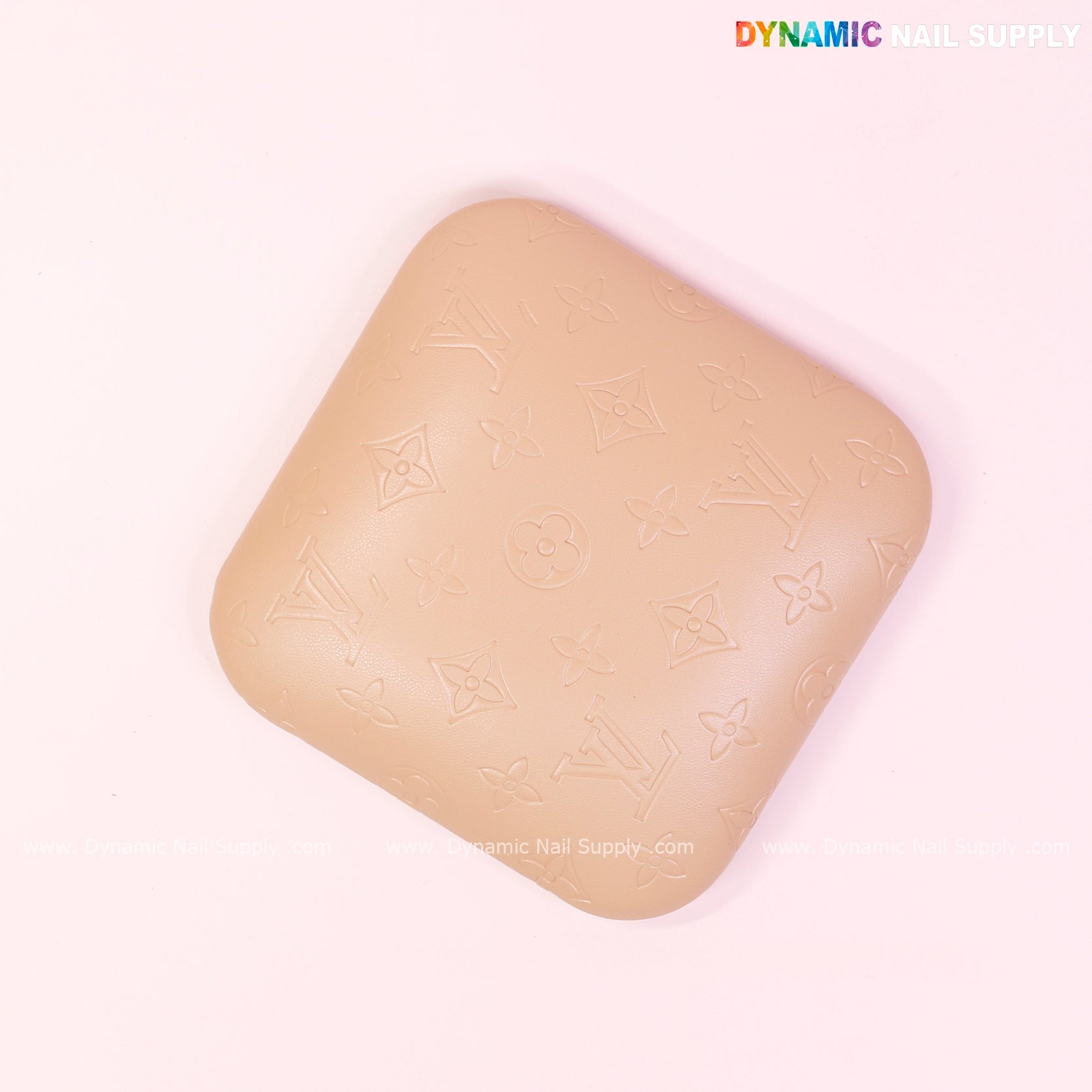 (Sesame Tan LV Engrave - Smooth skin) Elbow Rest Pillow for Nail Tech : Soft Pu Leather, Supportive, Built for Long Hours Usage