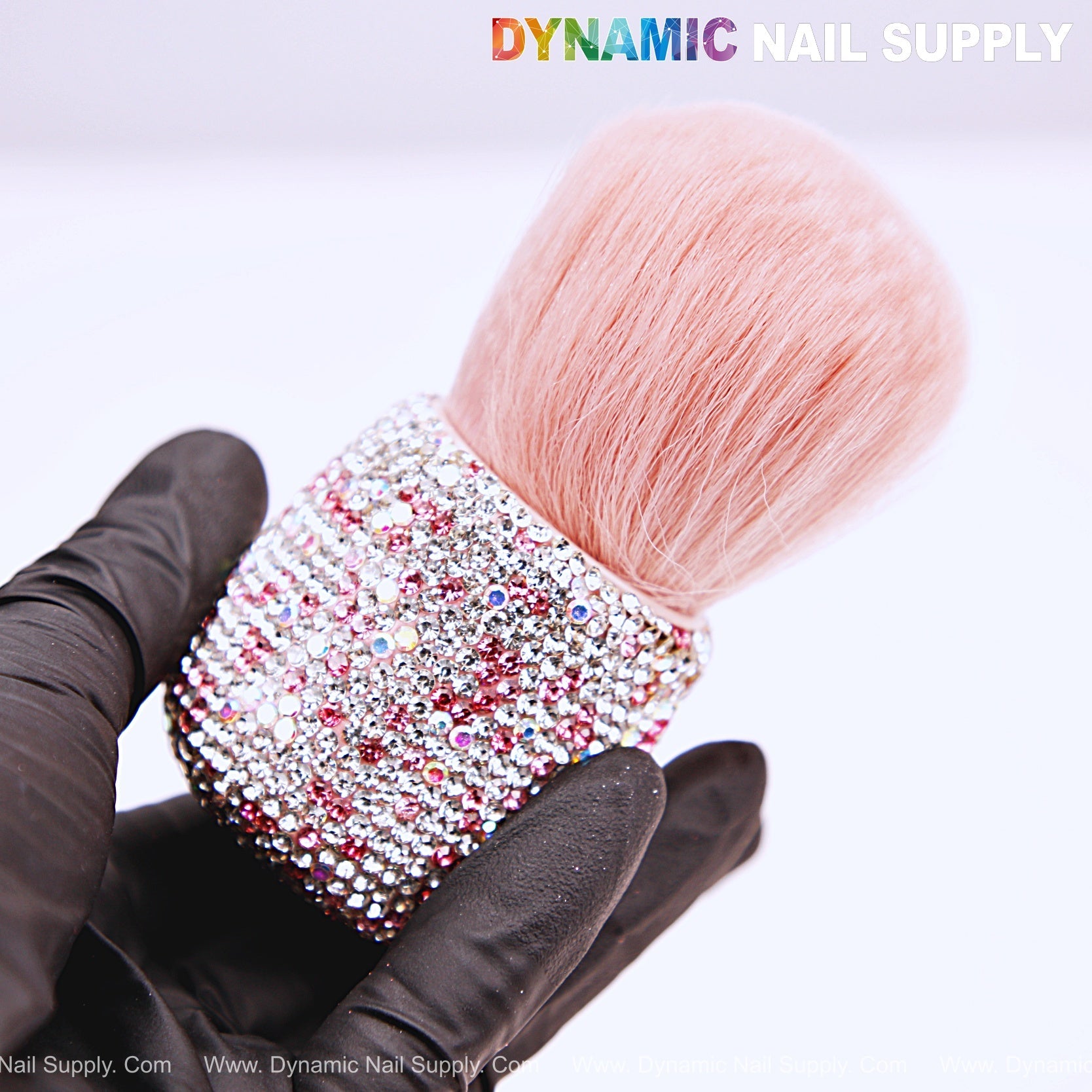 AB-Pink Rhinestone Small Dust Brush for Cleaning Up - Cleaning Tool For Acrylic Nails Powder Remover