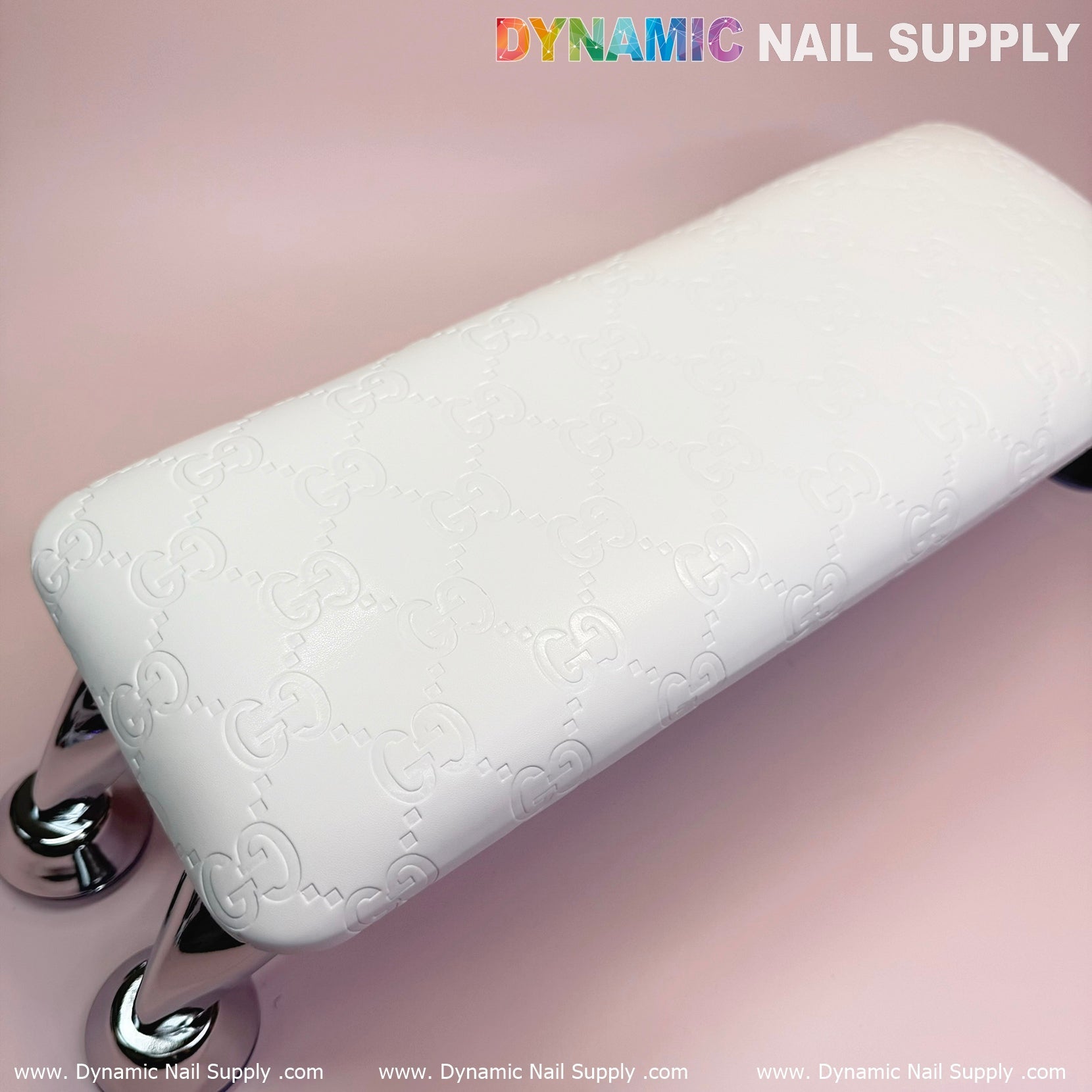 (Super White GC) Leather Armrest with Cushion Pillow for Pedicure Manicure (Reposabrazos Para Manicura)