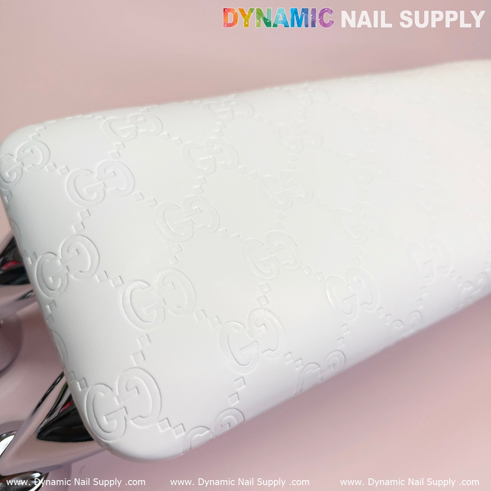 (Super White GC) Leather Armrest with Cushion Pillow for Pedicure Manicure (Reposabrazos Para Manicura)