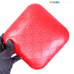 (Red GC Engrave) Leather Elbow Pillow Pad Arm Rest Support for Manicure Nail Desk