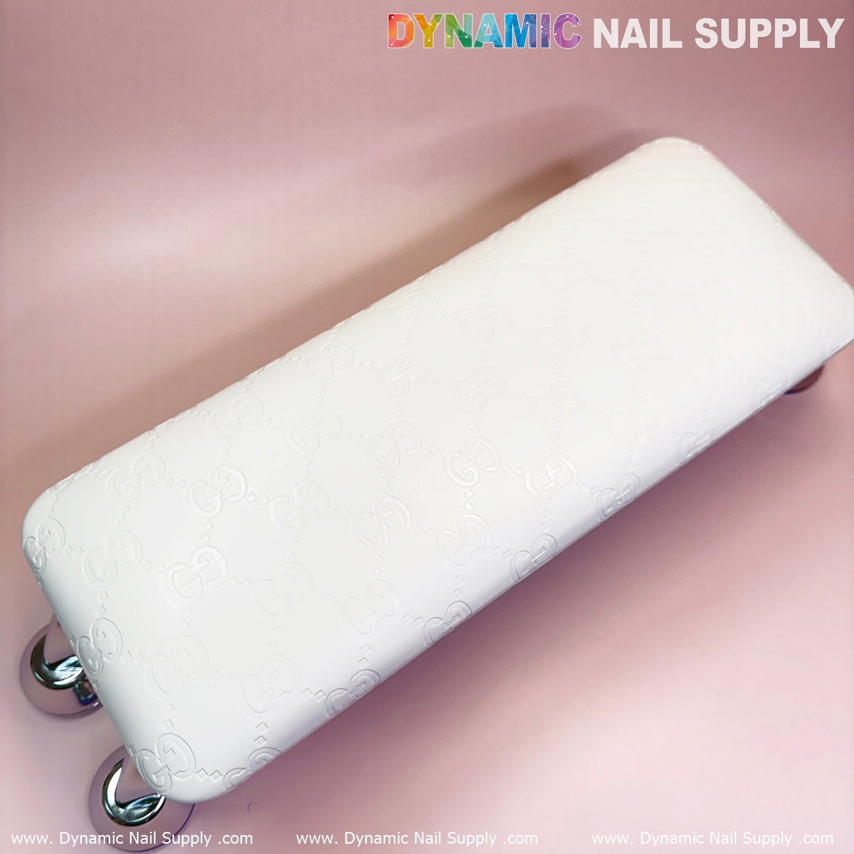(Super White GC) Leather Armrest with Cushion Pillow for Pedicure Manicure (Reposabrazos Para Manicura)