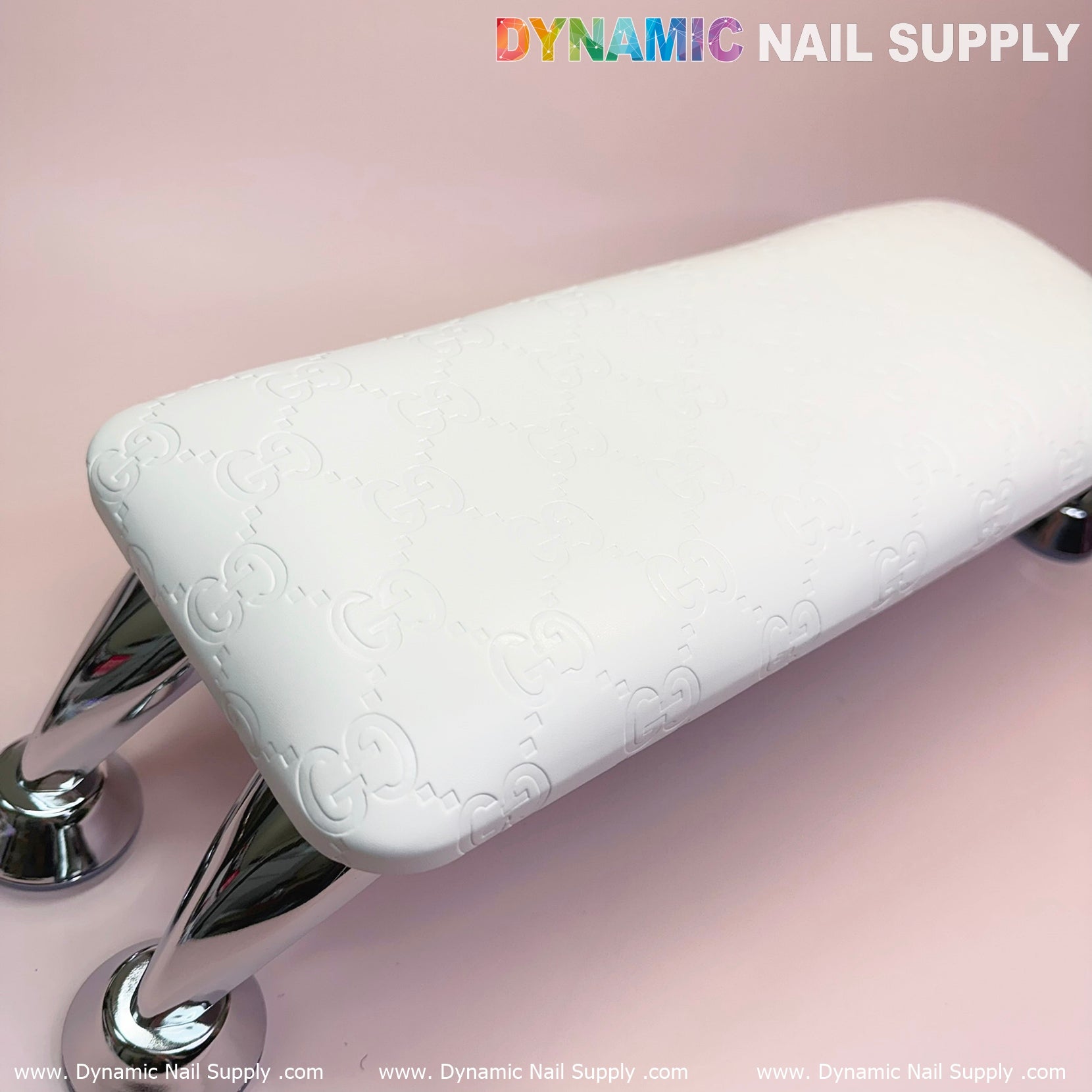 (Super White GC) Leather Armrest with Cushion Pillow for Pedicure Manicure (Reposabrazos Para Manicura)
