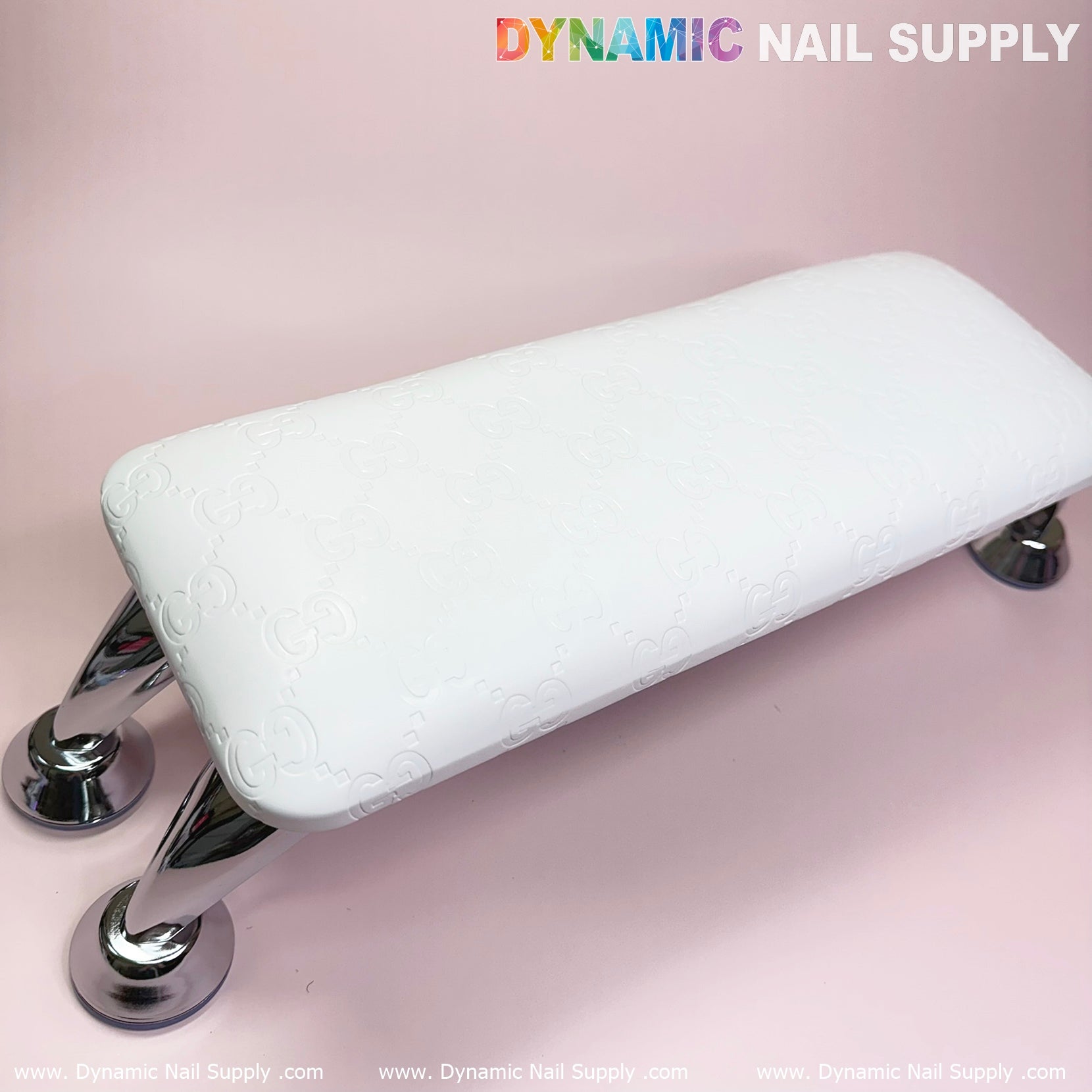 (Super White GC) Leather Armrest with Cushion Pillow for Pedicure Manicure (Reposabrazos Para Manicura)