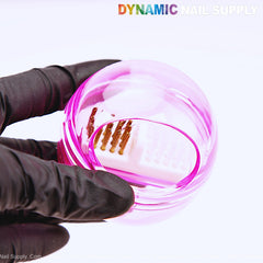 Clear Pink Drill Bit Cleaner Tool Case with Steel & Nylon Wire Brush for Cleaning Tungsten Carbide Ceramic Nail Drill Bits