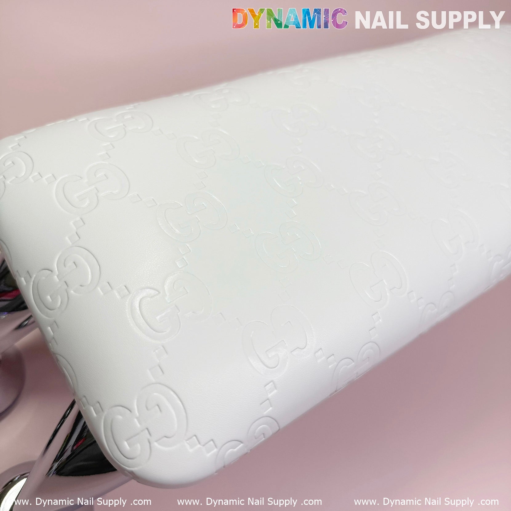 (Super White GC) Leather Armrest with Cushion Pillow for Pedicure Manicure (Reposabrazos Para Manicura)