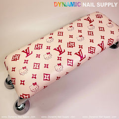 (Cute Pink Kitty LV) Leather Armrest with Cushion Pillow for Pedicure Manicure (Reposabrazos Para Manicura)