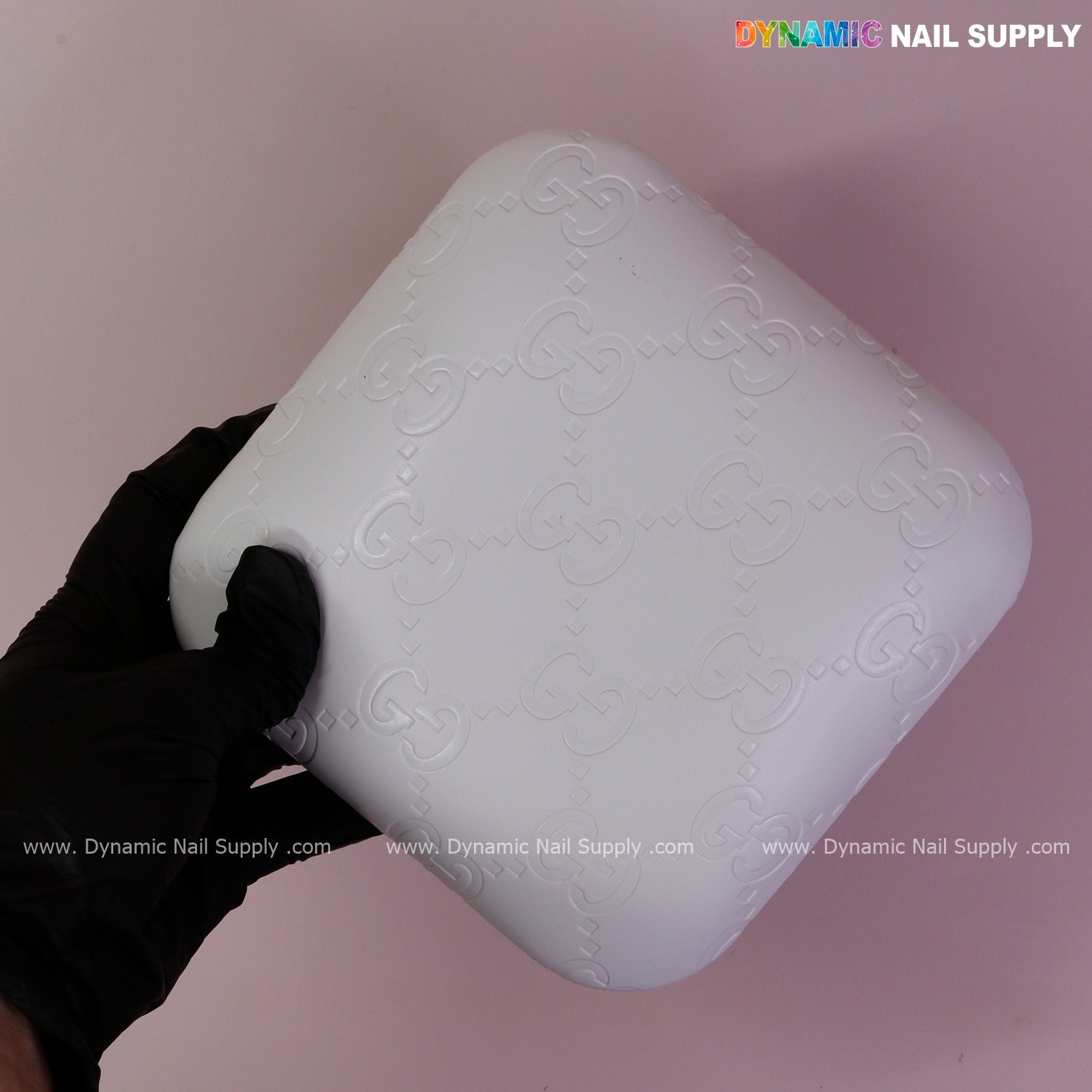 (White GC Engrave - Smooth) Elbow Pad Pillow for Nail Tech : Soft Pu Leather, Supportive, Built for Long Hours Usage