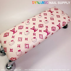 (Cute Pink Kitty LV) Leather Armrest with Cushion Pillow for Pedicure Manicure (Reposabrazos Para Manicura)